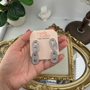 Camila Coelho Cubic Zirconia Chain-Link Earrings